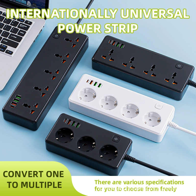 Розетки для внешней торговли. Британский стандарт, американский стандарт и европейский стандарт можно использовать с многодырочным USB/PD30W протоколом быстрой зарядки, сертифицированным CE.