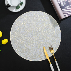 高顏值餐墊餐桌墊pvc燙金隔熱墊防燙餐具裝飾花瓶墊防水亂絲圈圈