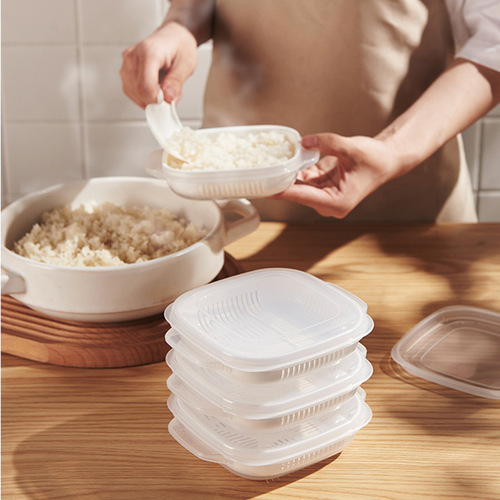 Rice packaging box kitchen microwave heated lunch box student lunch box home storage refrigerator freezer crisper