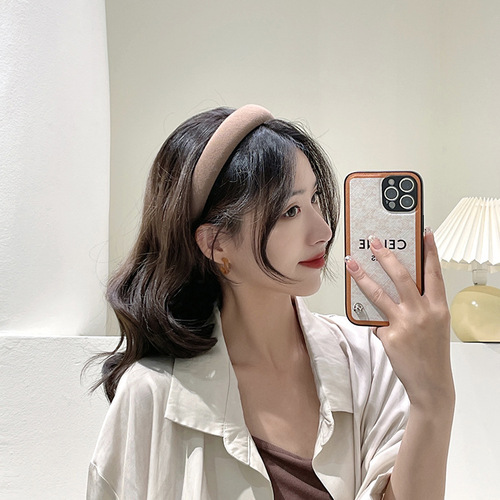 Korean Style Face Washing Headband for Women, Wholesale High Crown Wide Edge Sponge Headband, Solid Color Hair Press Headwear, Versatile DIY Hair Accessory