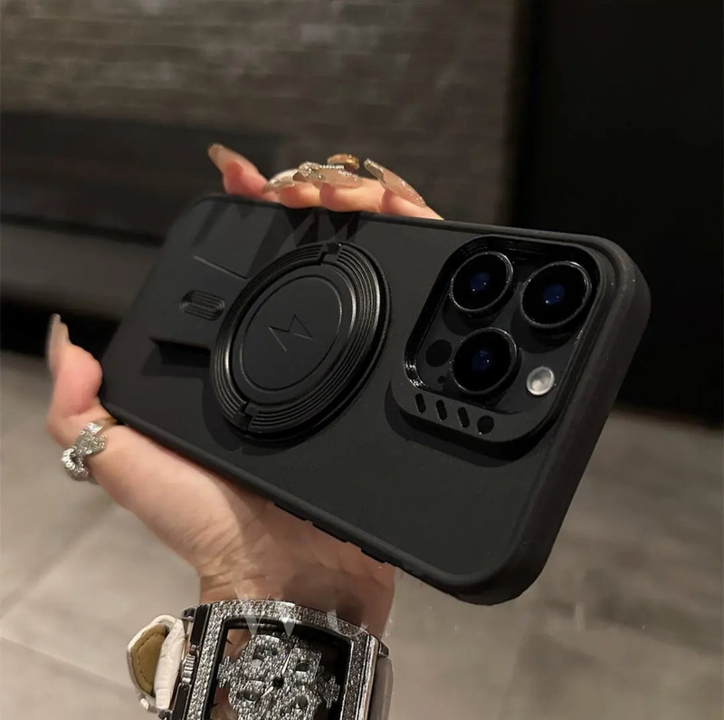 Suitable for Iphone16Promax 360-Degree Rotating Bracket Y-Shaped Magnetic Phone Case Apple 15 Soft Shell 14 Anti-Fall