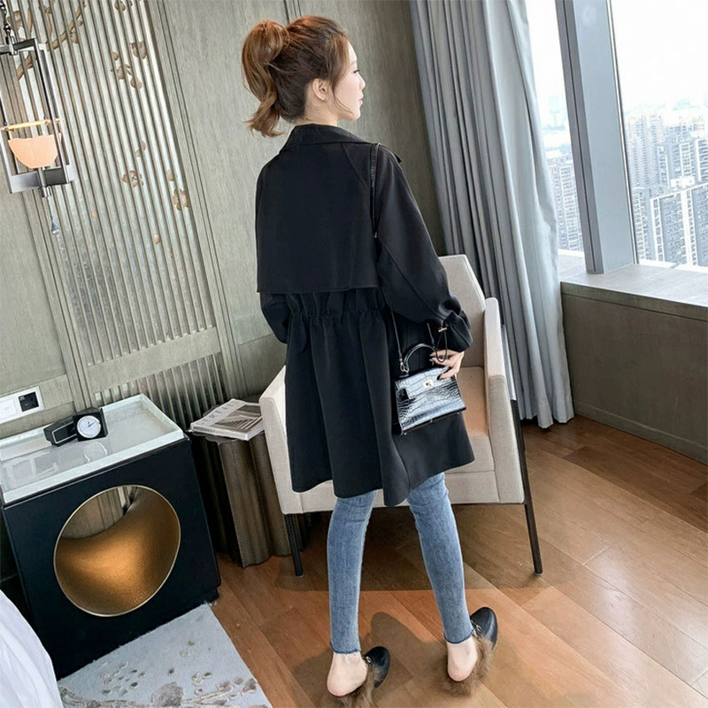 Trench coat, Korean style mid‑length, loose fit, demi‑season, sizes S–XXL