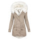 Autumn and winter hot sale Foreign Trade New plus size cotton-padded coat hooded fur collar tight waist thickened mid-length women's cotton-padded coat