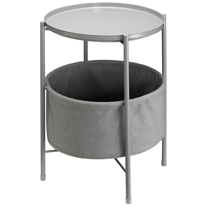 라이트 그레이 천 가방과 라이트 그레이 철판