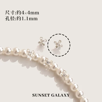 Zərgərlik ara hissələri Zirconium Osmanthus Flower Bud - bright-silver-small-osmanthus-white-diamonds-10-pieces