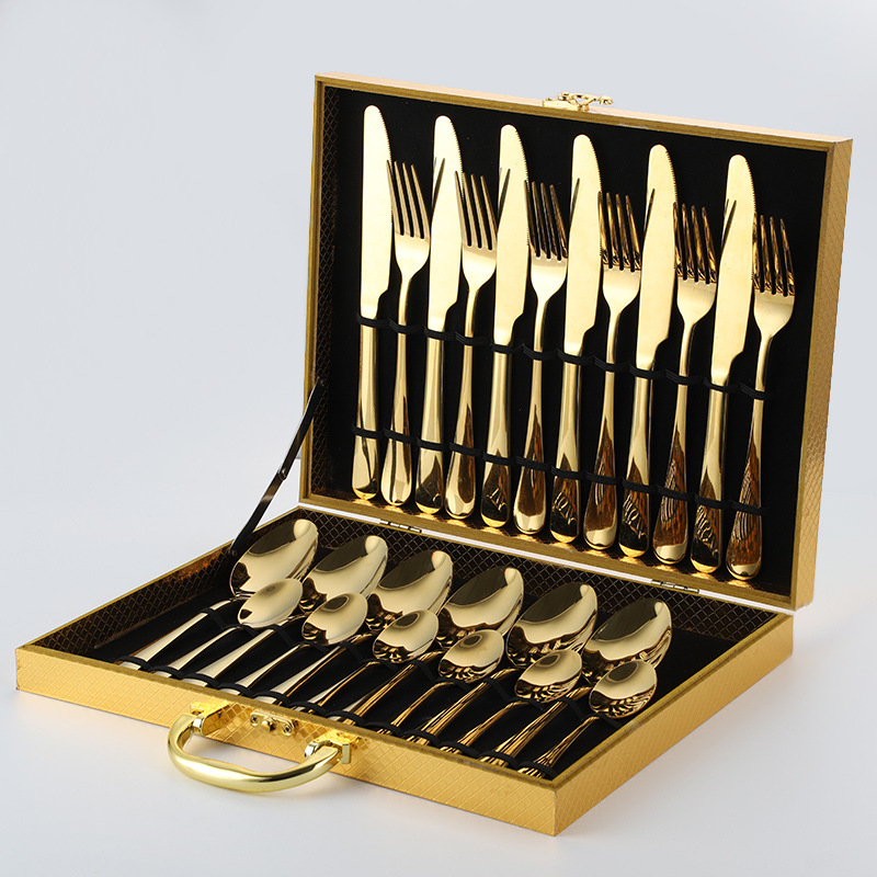 1010 금나이프, 포크, 스푼 24개(금상자)