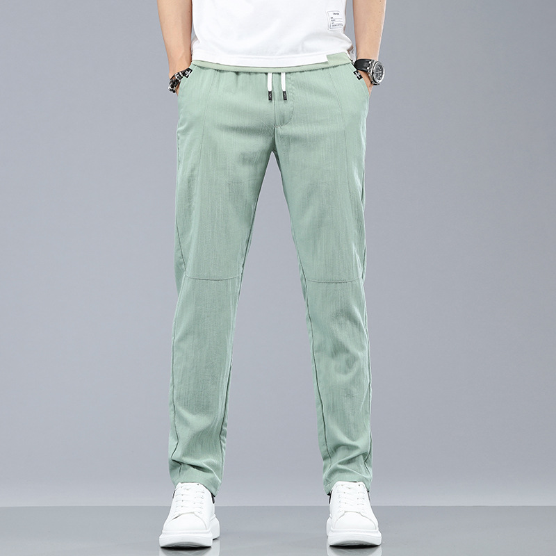 Summer thin silk elastic fashionable trend solid trousers