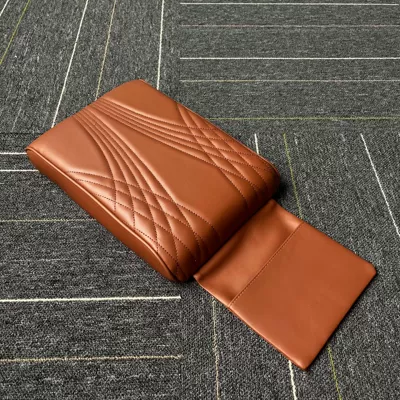 Foam Protective Cover, Car Interior — Armrest box pad - angel-style-brown-belt-pocket