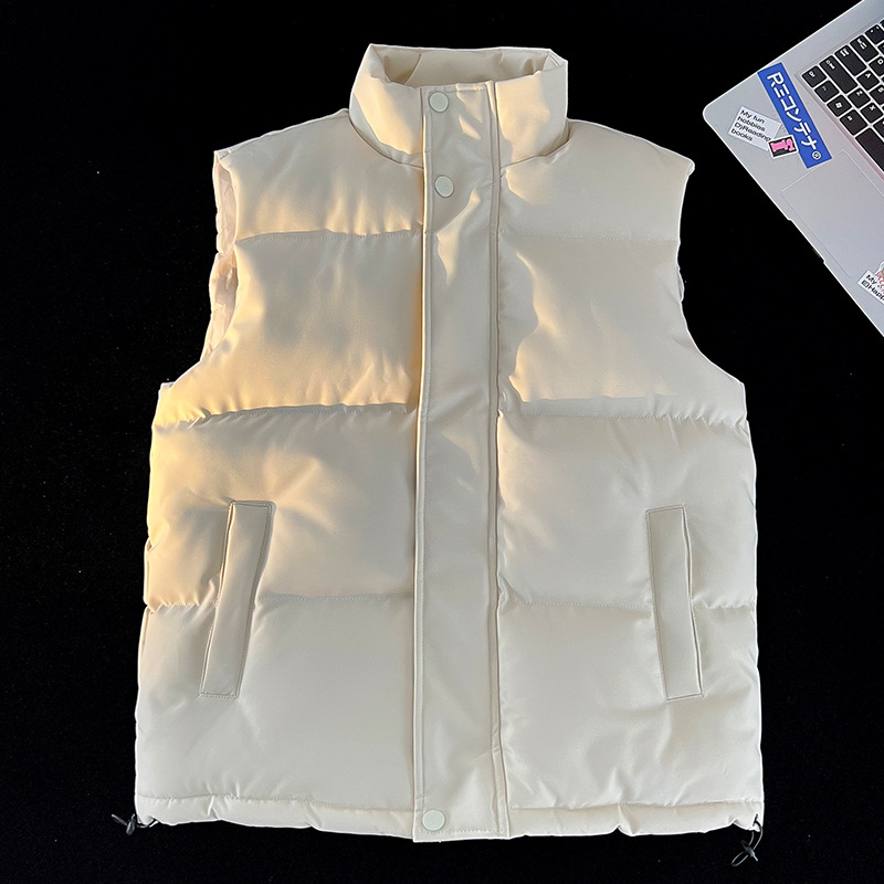Otoño y invierno pareja chaleco de color sólido marca de moda coreana engrosada calentamiento hombre chaleco de hombro grande hombre chaleco image 8