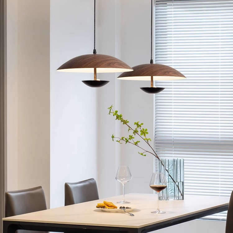 Lámpara de araña para restaurante, estilo madera natural, arte en madera nórdico japonés, lámpara para barra de comedor, accesorios de iluminación Zhongshan de diseño moderno y sencillo