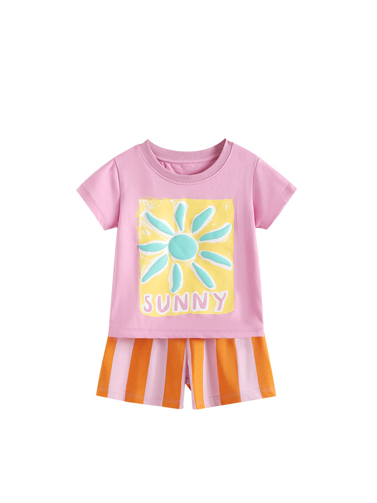 Trajes de niñas malwee transfronterizos de verano nuevos niñas lindas pijamas de niños europeos y estadounidenses ropa para el hogar