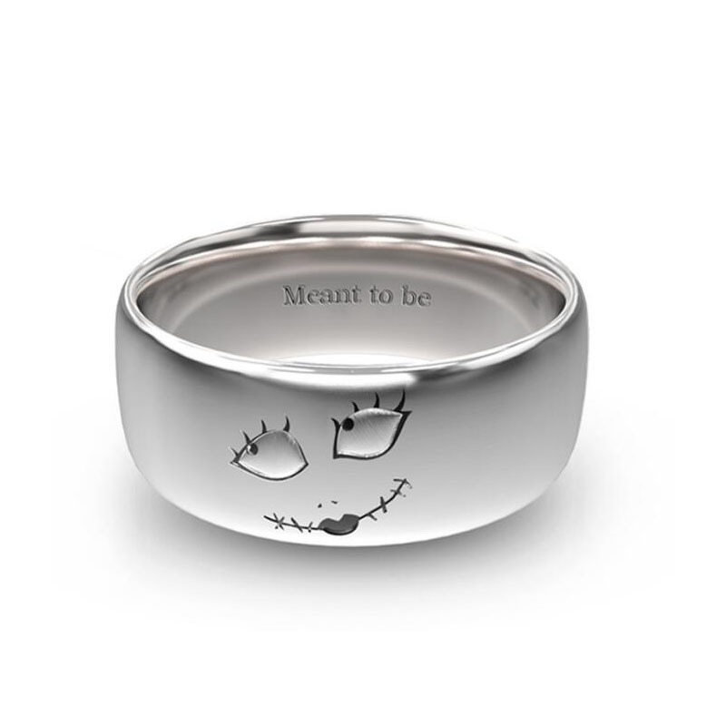 Street Occasion Titanium Steel Material Punk Cool Style Face Titanium Steel Wide Band Rings In Bulk