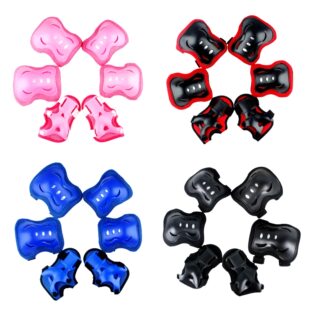 (Wholesale), children's protective gear for street skating, roller skates, set, knee pads, increased thickness