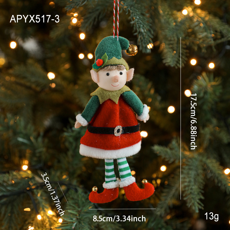 Decoraciones de Navidad de peluche muñecas de hadas en adornos de muñecas de niños lindos colgantes de árbol de Navidad