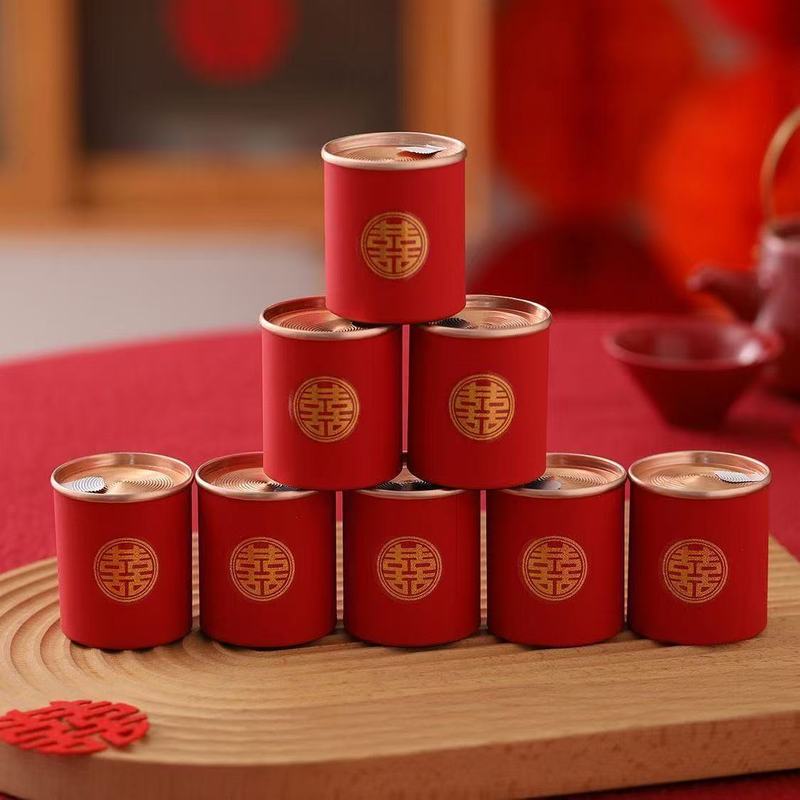 HiTea お土産 結婚式のお返し HiTea 小缶 中国風 結婚式 ブライズメイド 実用的なギフト 新築祝い キャンディーボックス 空缶|undefined
