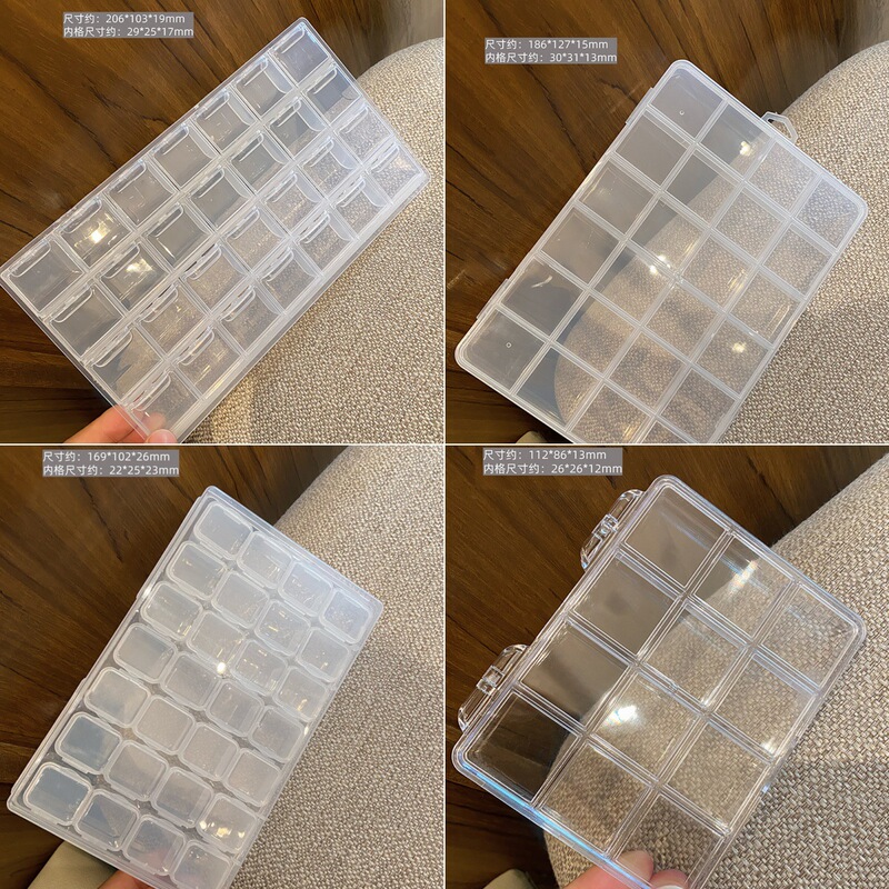 Nail Art Jewelry Storage Box, Nail Diamond Decoration Accessories, Anti-Tamper Box, Anti-Oxidation Box, Desktop Transparent Tool Box