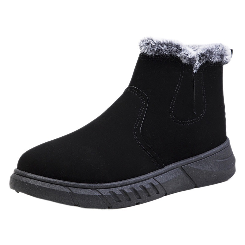 Men's Snow Boots 2026 Winter Fleece-Lined Thick Warm Cotton Shoes Korean Style Zipper Boots Large Size in Stock Men's Shoes