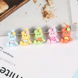 新款树脂配件卡通小兔 diy手机壳贴片 水杯贴收纳盒发饰装饰材料