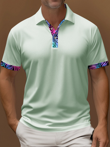 Men's polo shirt New style neckline cuff contrasting color business casual summer polo shirt short-sleeved men