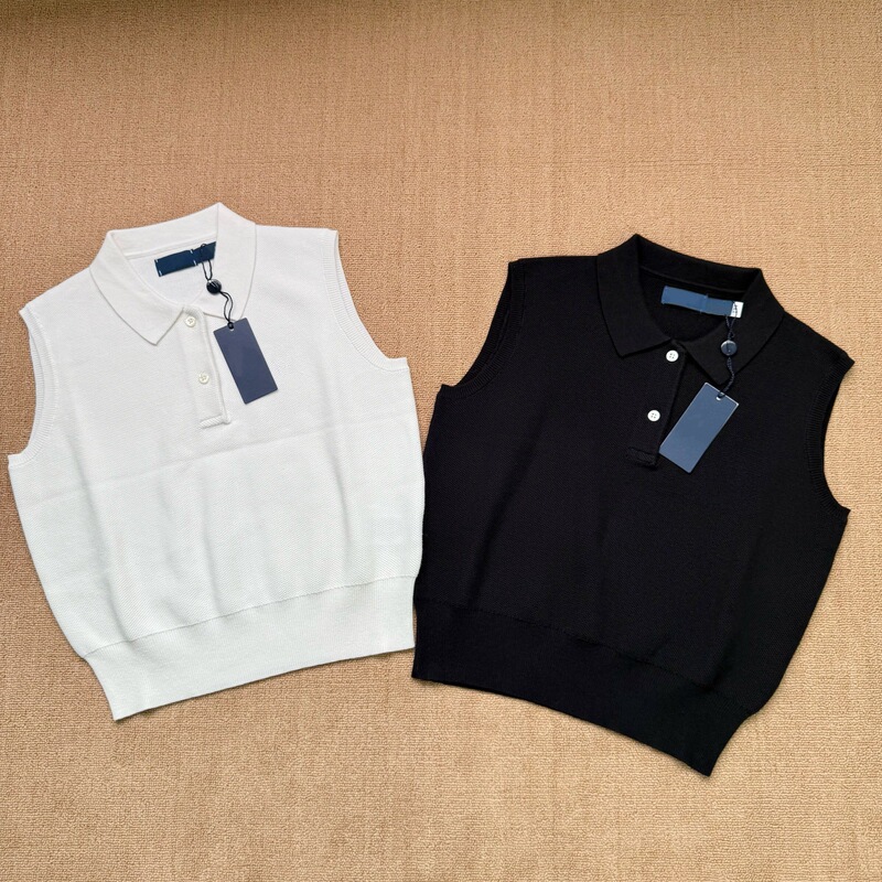 Rl Ralph Lauren Logo Embroidered Short Sleeveless Knit Top for Women