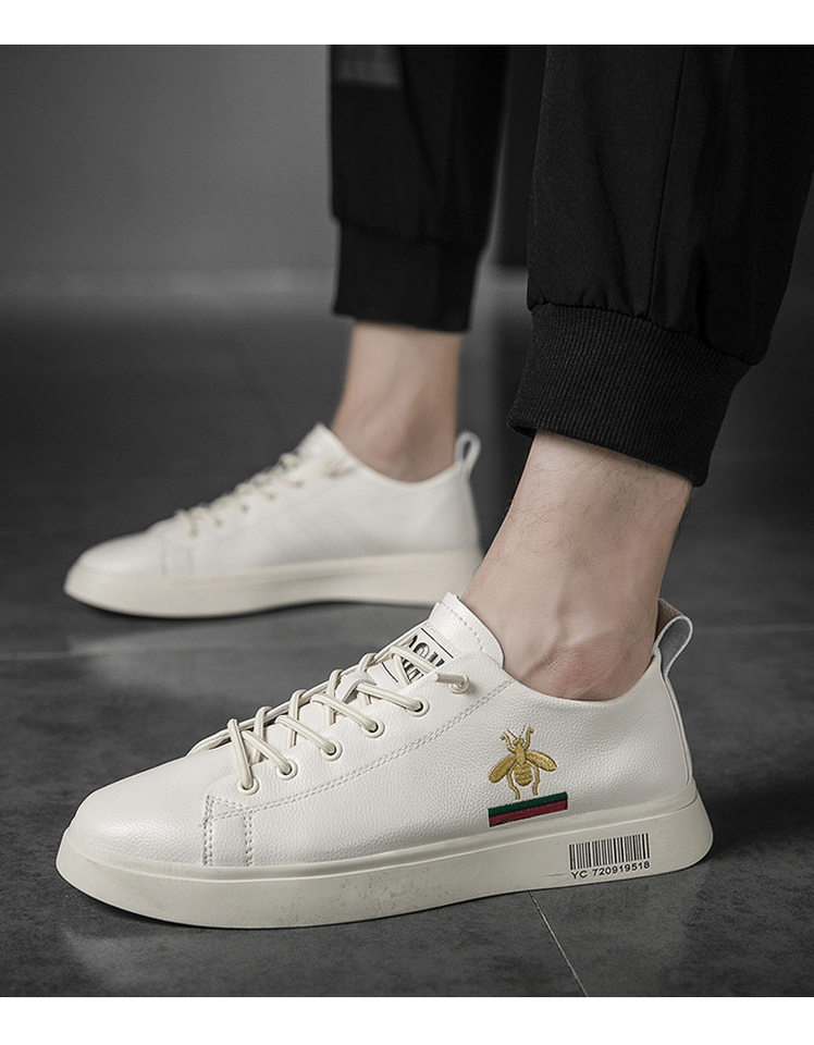 Giày sneaker nam da thật cổ thấp đế bệt thoáng khí tăng chiều cao — 920 màu đen, Màu trắng 920 chi tiết 11