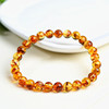 Organic crystal, yellow fashionable bracelet, amber round beads