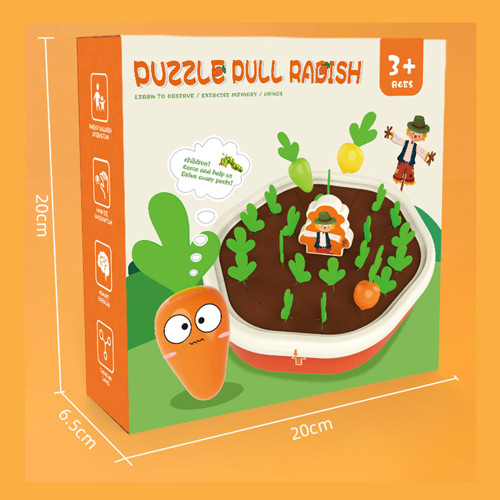 Los niños Montessori pensamiento formación enseñanza ayudas educación temprana cognitiva granja rábano tirando juguete tirón juguete