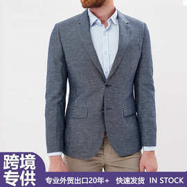 新款春秋季男式休闲西装韩版修身单件格纹商务男士小西装西服外套