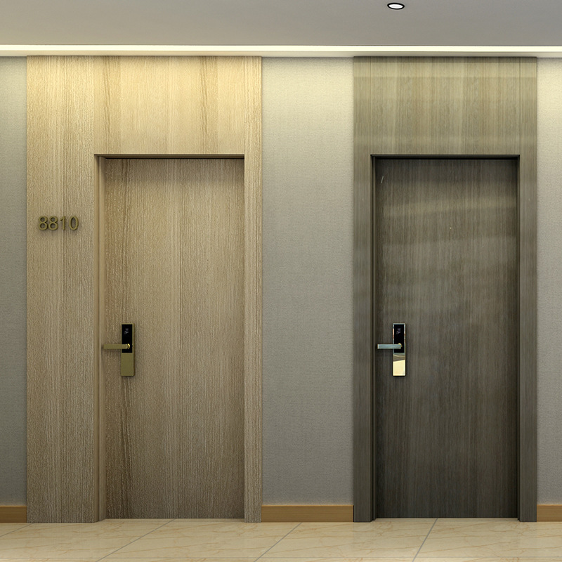 Puerta de madera puerta compuesta de madera sólida puerta sin pintura puerta insonorizada de hotel puerta interior fábrica al por mayor spot