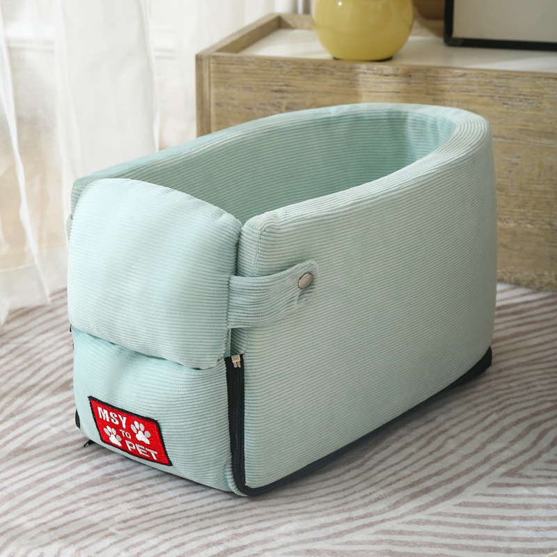 Dog car safety seat cushion, Korean fabric, easy to clean, detachable pet nest for household use_voghion.com