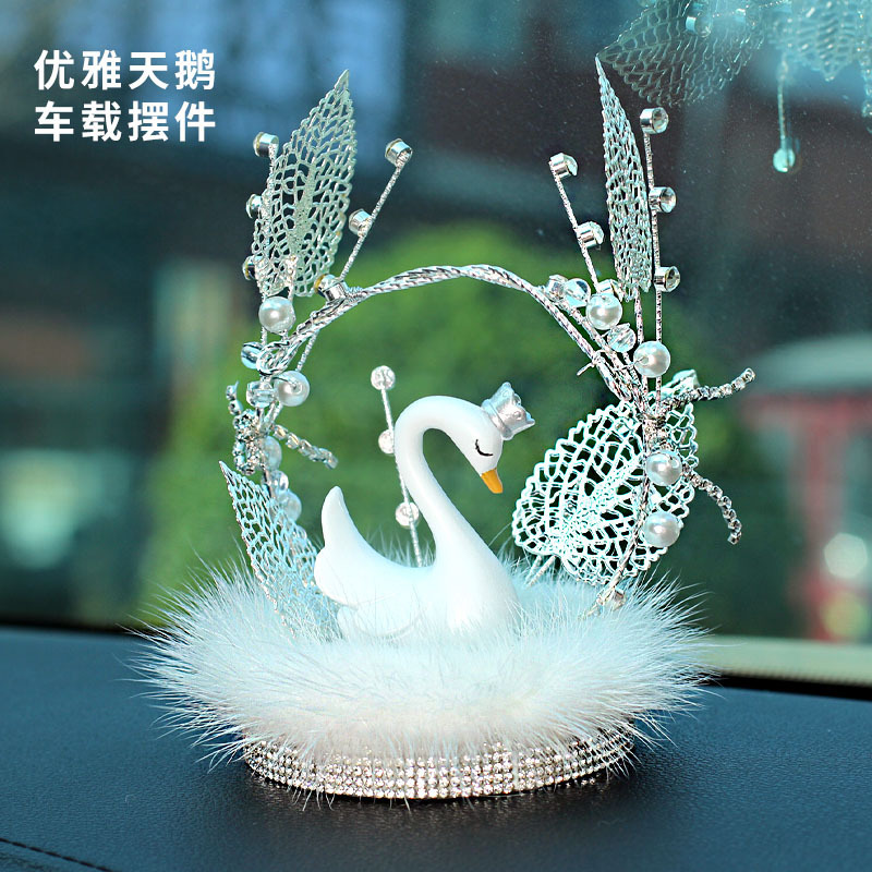 Decoración de coche pareja creativa cisne coche consola central decoración ins accesorios de coche femenino
