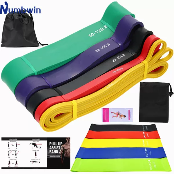 Latex 2080 tension band 14-piece set 8-125 pounds latex 600 ring 5-40 pounds hip abuse ring fitness resistance band