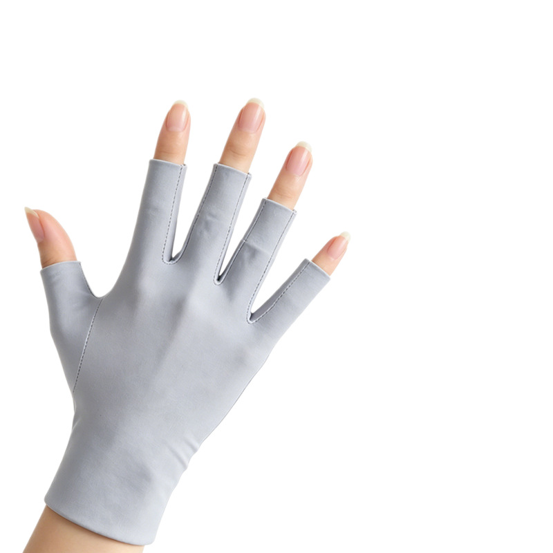 Guantes de medio dedo de verano de hielo transpirables para montar al aire libre anti-UV para hombres y mujeres guantes fríos delgados