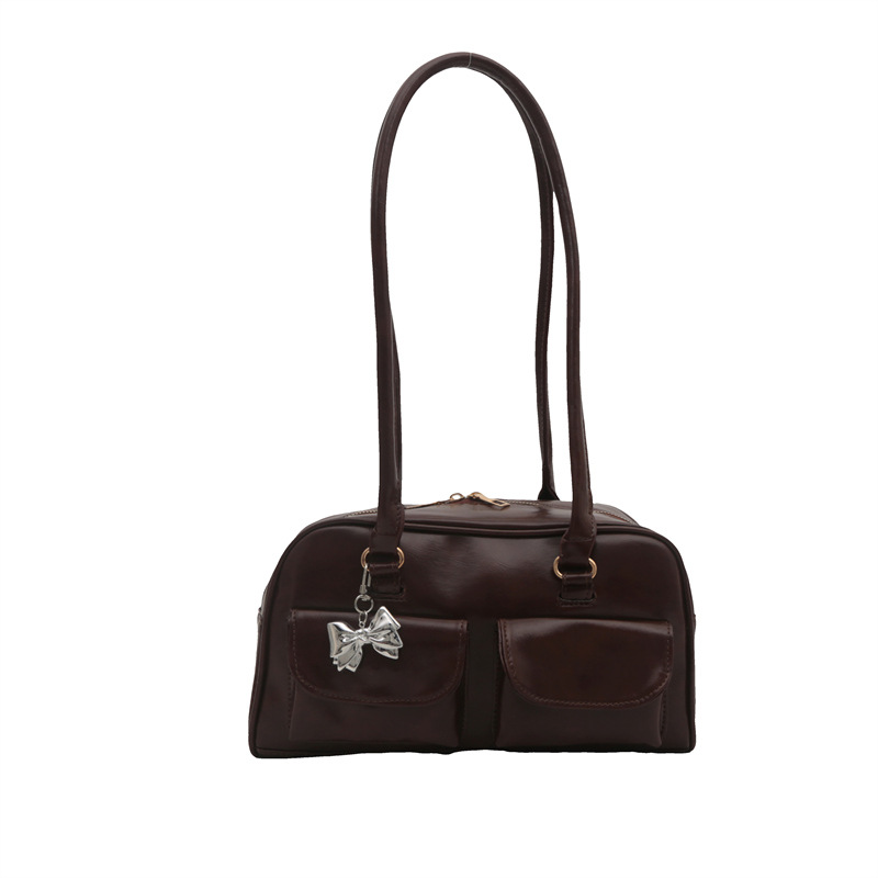 Bolsa de brazo retro para mujeres 2025 nueva textura de un solo hombro bolso de mano nicho de gran capacidad Volkswagen bolso de doble bolsillo