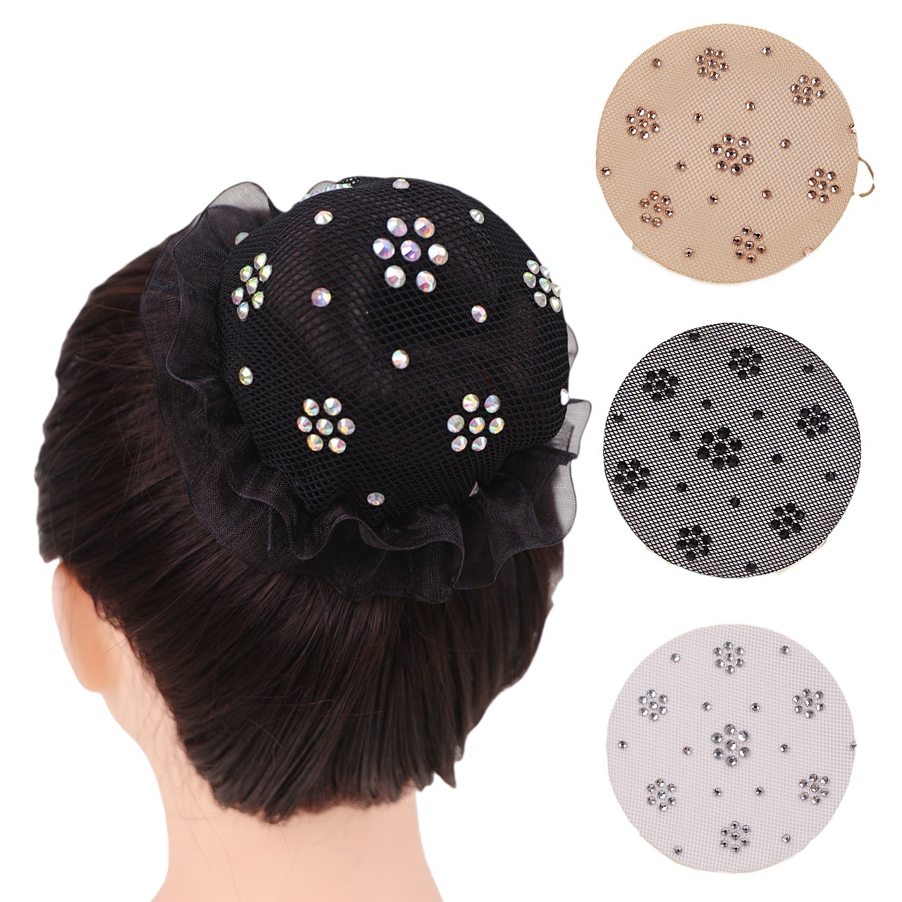 Cross-Border Dance Student Hairnet Bun Hair Cover High Elasticity White Net Hair Accessory for Female Ballet Dancers