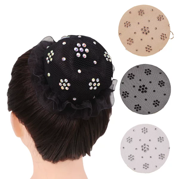Cross-Border Dance Student Hairnet Bun Hair Cover High Elasticity White Net Hair Accessory for Female Ballet Dancers