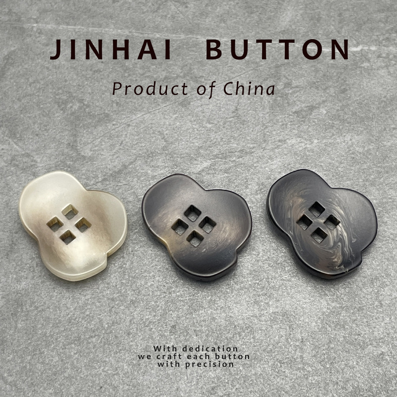 JINHAI Resin Button Stick Flower Irregular Flower Shape Bowl Sweater Jacket Decorative Four-eye Button JINHAI Resin Button Stick Flower Irregular Flower Shape Bowl Sweater Jacket Decorative Four-eye Button