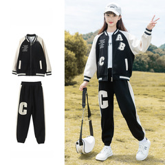 比比我女童運動套裝春裝2024新款洋氣中大兒童春秋款春季休閒兩件