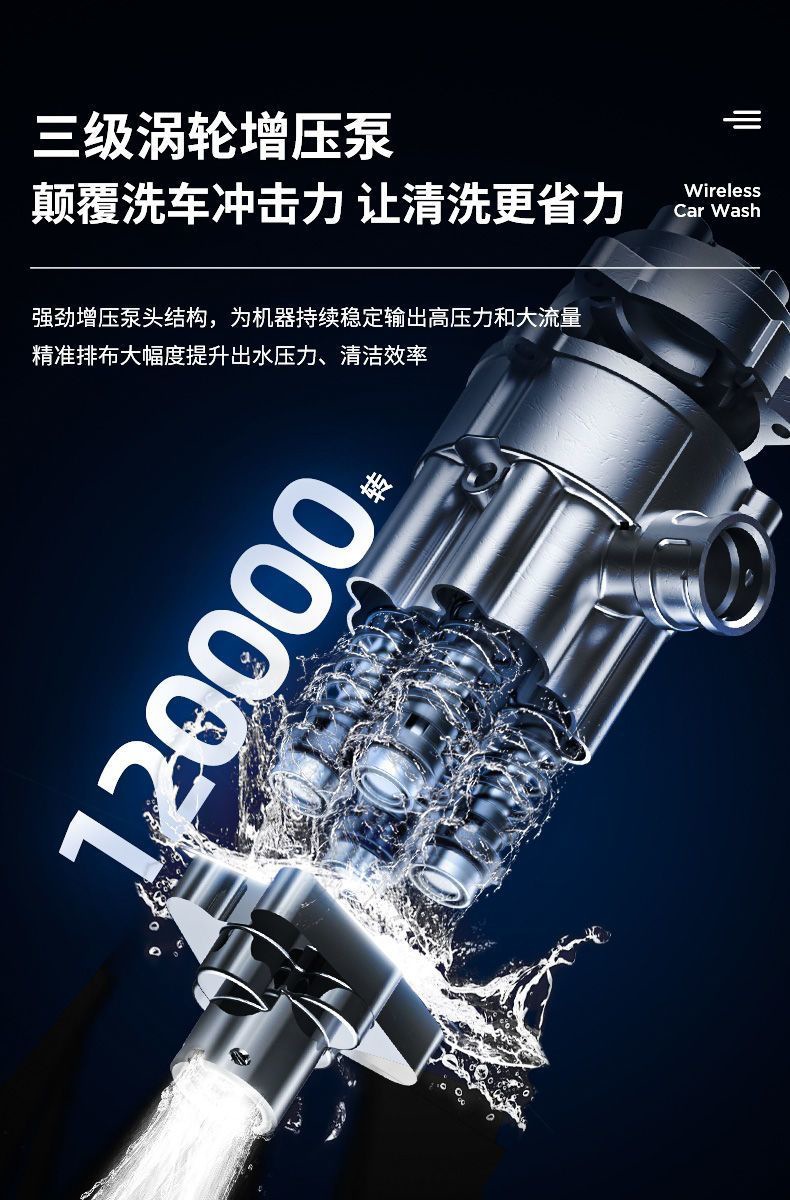 Chigo Wireless Car Washing Machine Car Washing Artifact High-Pressure Water Gun Household Powerful Booster Electric Water Gun Lithium Battery Strong Pressure
