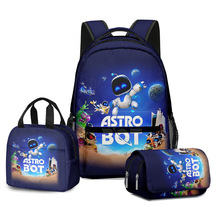 2024跨境新款astro bot宇宙机器人三件套学生书包儿童背包双肩包