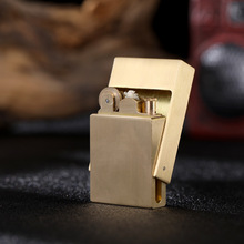 新款黄铜抽屉火柴盒煤油打火机复古光板精雕创意个性收藏男士礼物