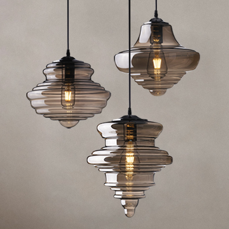 Glass chandelier restaurant light luxury modern bedside European creative stair light Bedroom Bar shop commercial industrial style