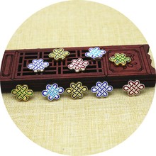 厂家批发合金滴油景泰蓝国风中国结吉祥背云隔珠 diy编织流苏配件