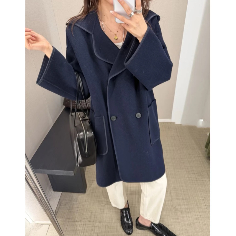 In Stock: Light Luxury M-Style 100% Sheep Wool 2025 Winter New Hooded Double-Breasted Loose Wool Coat for Women In Stock: Light Luxury M-Style 100% Sheep Wool 2025 Winter New Hooded Double-Breasted Loose Wool Coat for Women