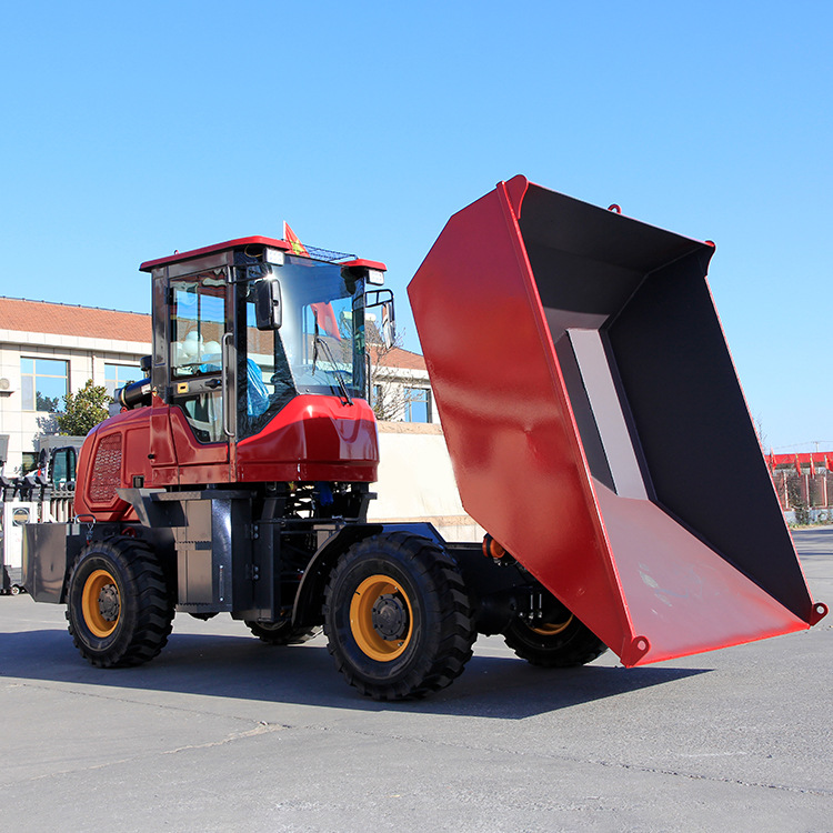 建筑工地柴油前翻斗车电启动工矿运输四轮车大马力液压18型翻斗车