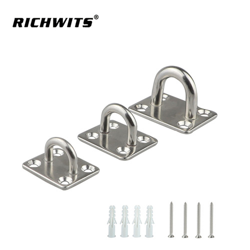 Stainless steel 304 316 square door bolt, boat hook, yacht and ship amusement park facility safety fixed eye plate