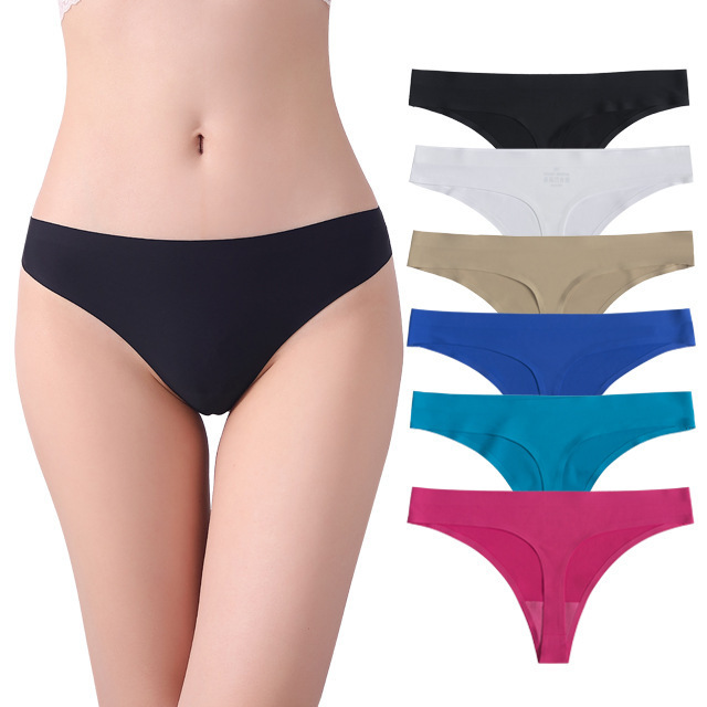Amazon foreign trade cross-border AliExpress one-piece ice silk seamless underwear women's sexy cotton crotch women's less thong Amazon foreign trade cross-border AliExpress one-piece ice silk seamless underwear women's sexy cotton crotch women's less thong