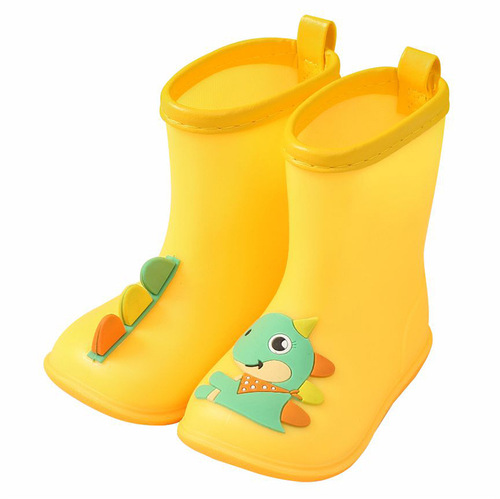 New children's rain boots Cartoon AB version dinosaur baby rain boots Boys and girls cotton water shoes Kindergarten children's shoes