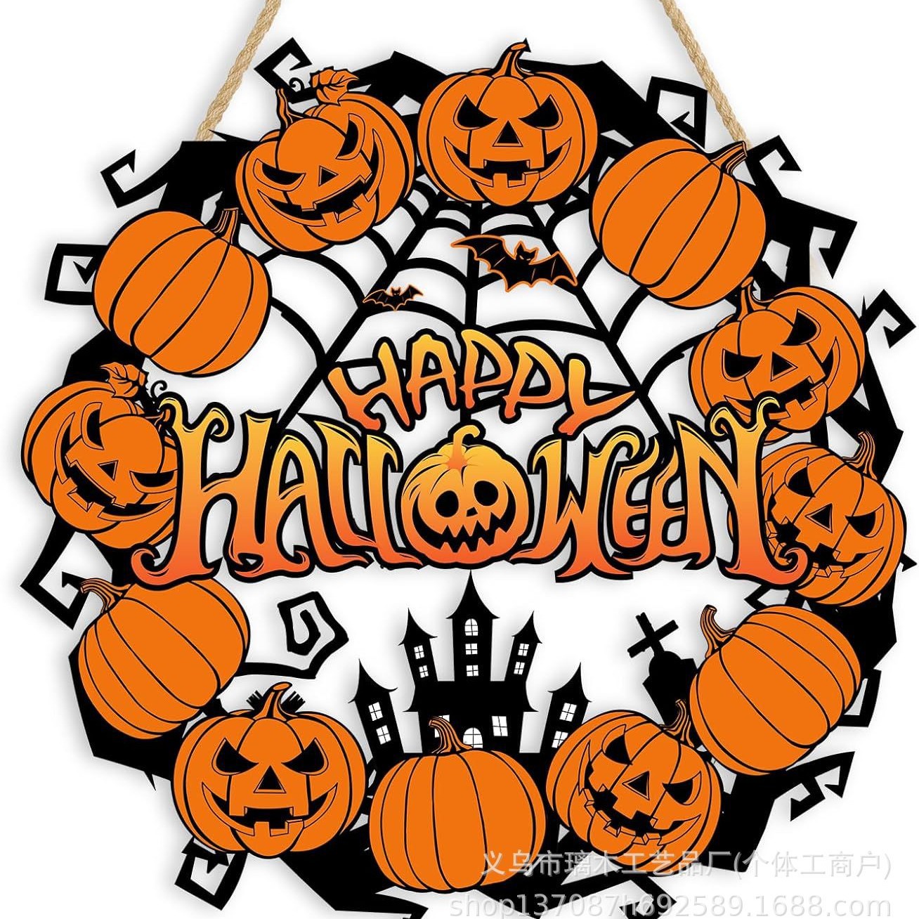 Nuevos productos transfronterizos de madera Halloween decoración de la atmósfera de la fiesta del hogar cabeza de ratón colgante decoración del patio vestíbulo