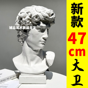 David Plaster Head 67cm Plaster Statue Art Exam Art Sketch Teaching Aid Plaster Sculpture Geometry David Head